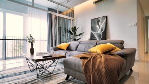 Styled and completed living room from a LEGNO project, ready for handover to the homeowner